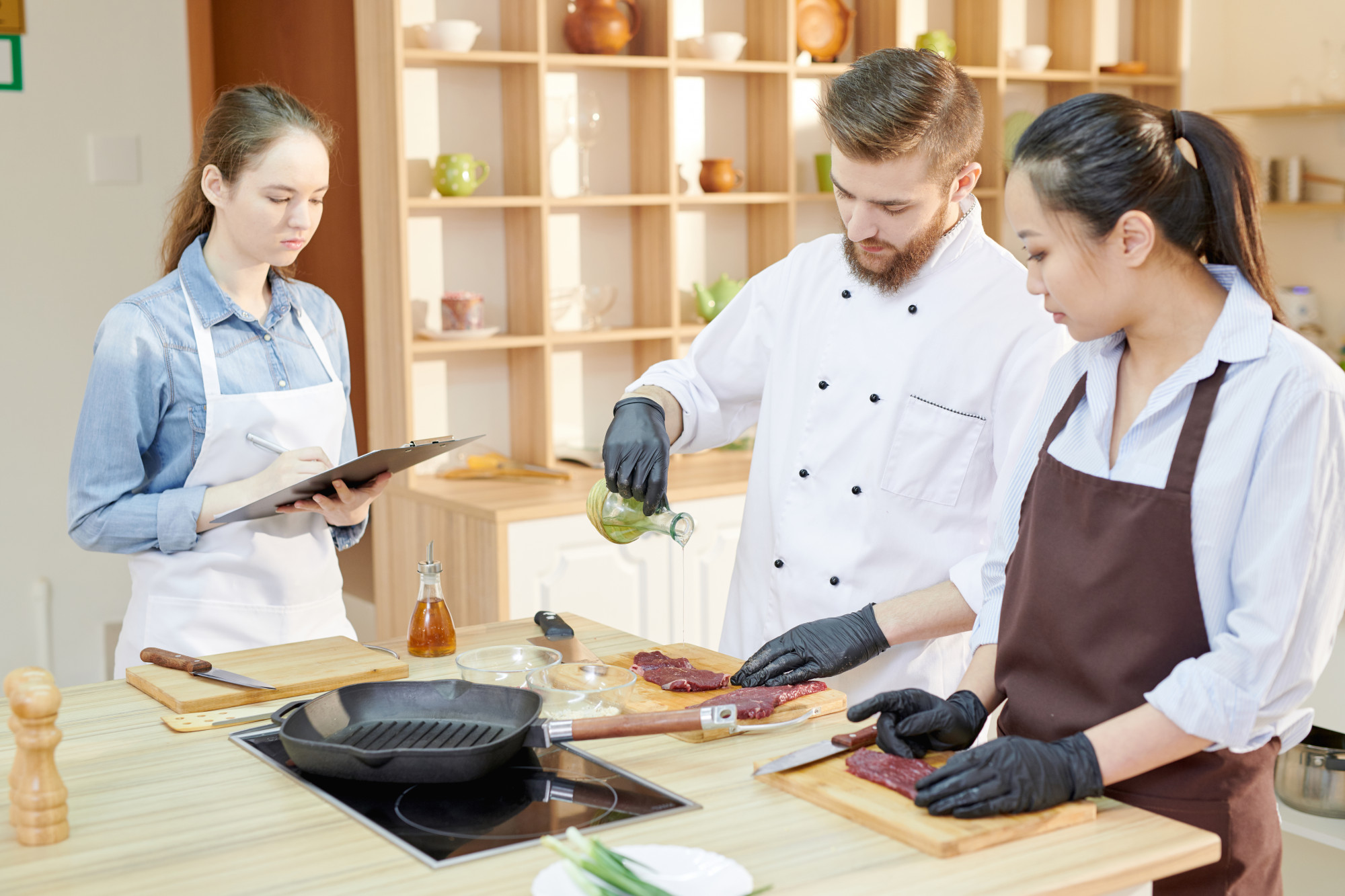 Chef teaching small class